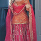 Faux Georgette Lehenga Set with 5mm Sequence, Zari, and Multi-Needle Embroidery Work