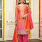Designer Party Wear Kurti and Pant with Heavy Chinon Silk Embroidery and Digital Work