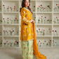 Designer Party Wear Set Featuring Heavy French Crepe Top and Sharara with Embroidery and Dupatta