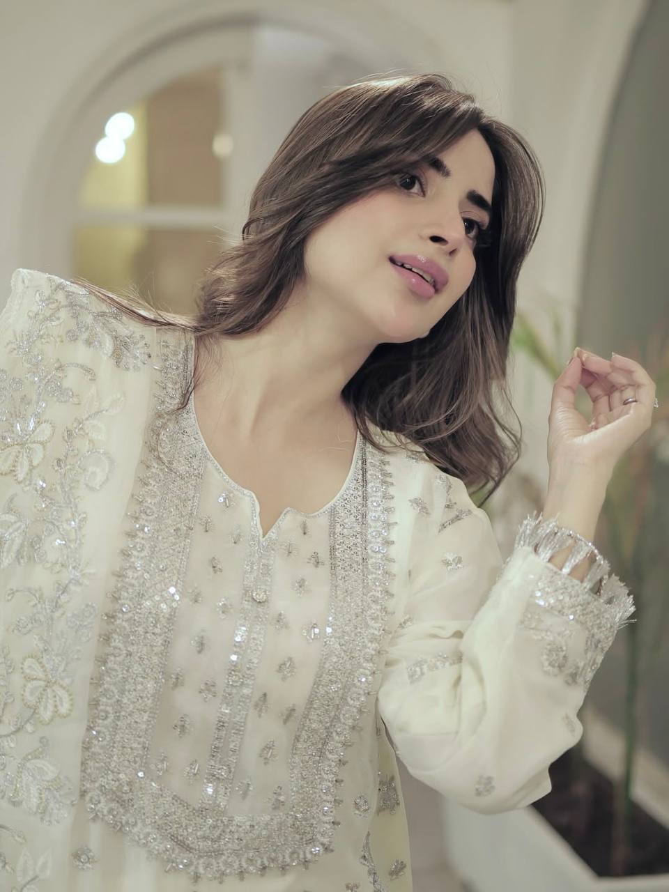 Fancy Party Wear Georgette Top and Palazzo with Hand Embroidery and Sequence Dupatta