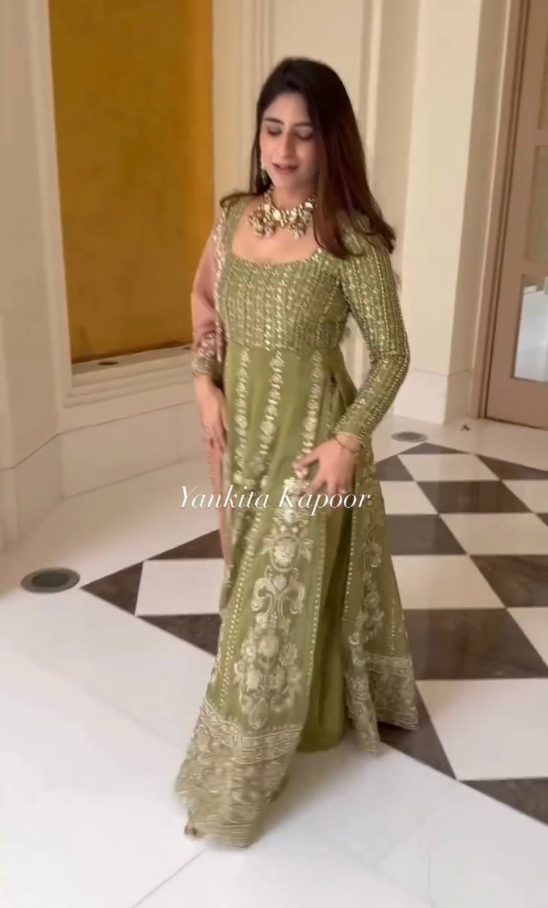 New Designer Party Wear Side Cut Kurti with Sharara in Heavy Faux Georgette and Embroidery Work