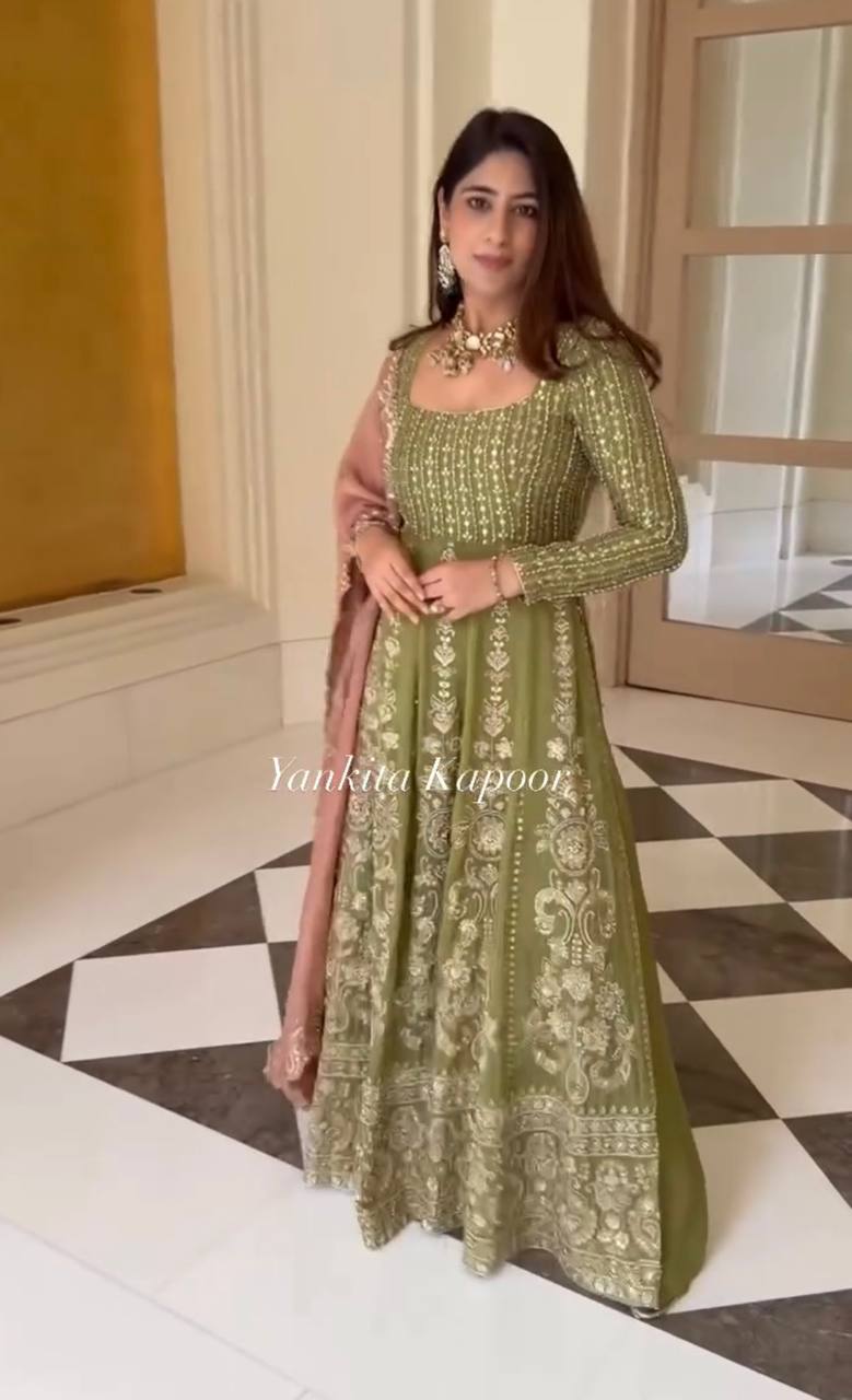 New Designer Party Wear Side Cut Kurti with Sharara in Heavy Faux Georgette and Embroidery Work