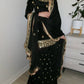Designer Ethnic Sharara Suit in Crepe with Sequence Work and Latkan Dori