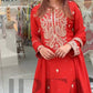 New Designer Party Wear Chinon Silk Top and Sharara Set with Embroidered Dupatta