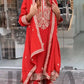 New Designer Party Wear Chinon Silk Top and Sharara Set with Embroidered Dupatta