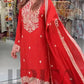 New Designer Party Wear Chinon Silk Top and Sharara Set with Embroidered Dupatta