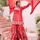 Elegant Pure Chinon Silk Sharara Set with Full Sleeve Embroidered Top and Coordinated Dupatta - Jaipur Blossom