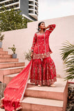 Elegant Pure Chinon Silk Sharara Set with Full Sleeve Embroidered Top and Coordinated Dupatta - Jaipur Blossom
