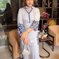 Party Wear Designer White Top and Farsi Salwar with Embroidery and Fancy Dupatta