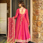 Stylish Pure Cosmos Gown with Embellished Sleeves and Comfortable Plazzo