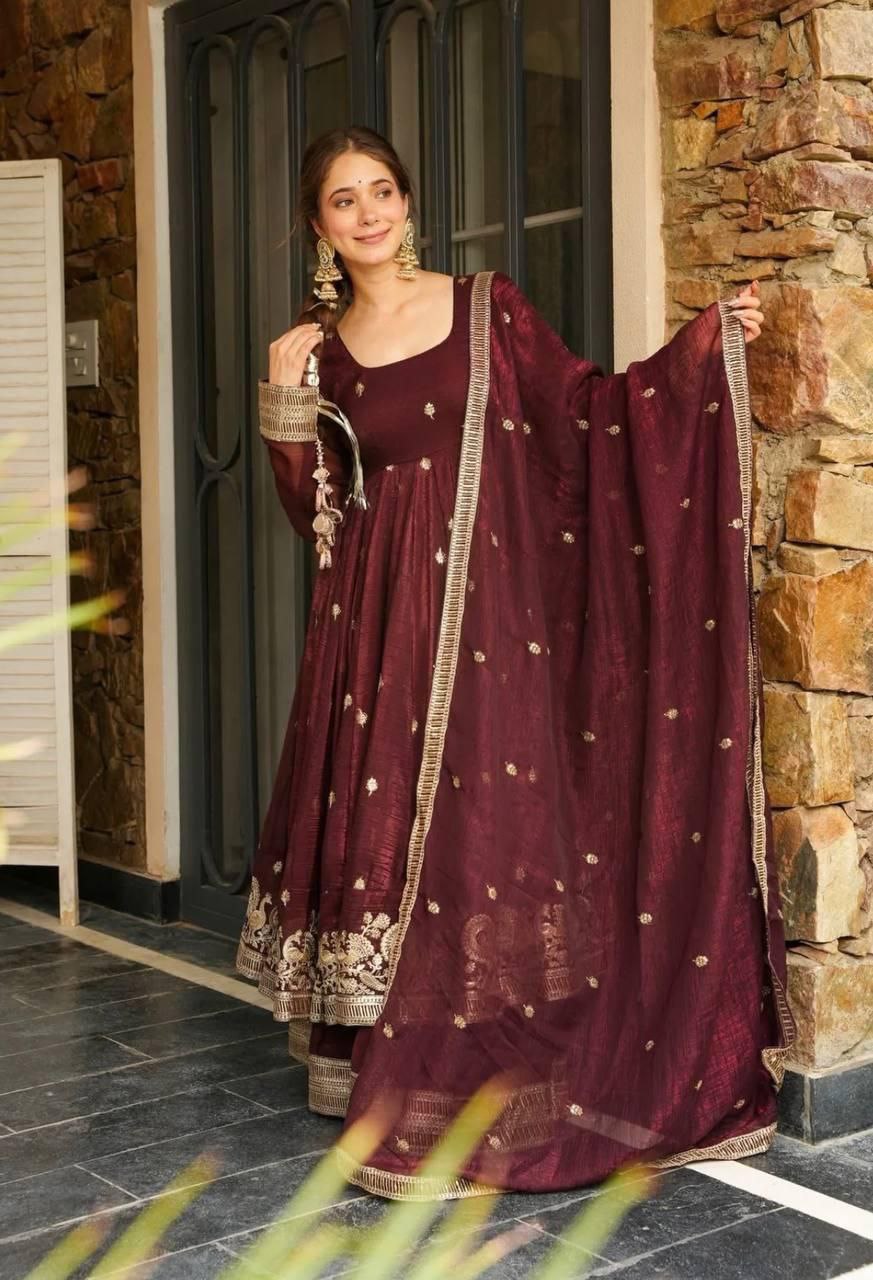 Graceful Gold Crazy Fabric Sharara Suit Set with Intricate Embroidery, Sequence Work, and Coordinated Dupatta - Jaipur Blossom