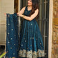 Graceful Gold Crazy Fabric Sharara Suit Set with Intricate Embroidery, Sequence Work, and Coordinated Dupatta - Jaipur Blossom