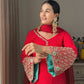 Party Wear Farsi Style Top and Salwar in Heavy Fox Georgette with Embroidered Dupatta