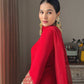 Party Wear Farsi Style Top and Salwar in Heavy Fox Georgette with Embroidered Dupatta