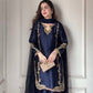 Elevate Your Ethnic Charm with This Premium Crepe Silk Top and Farshi Salwar Ensemble