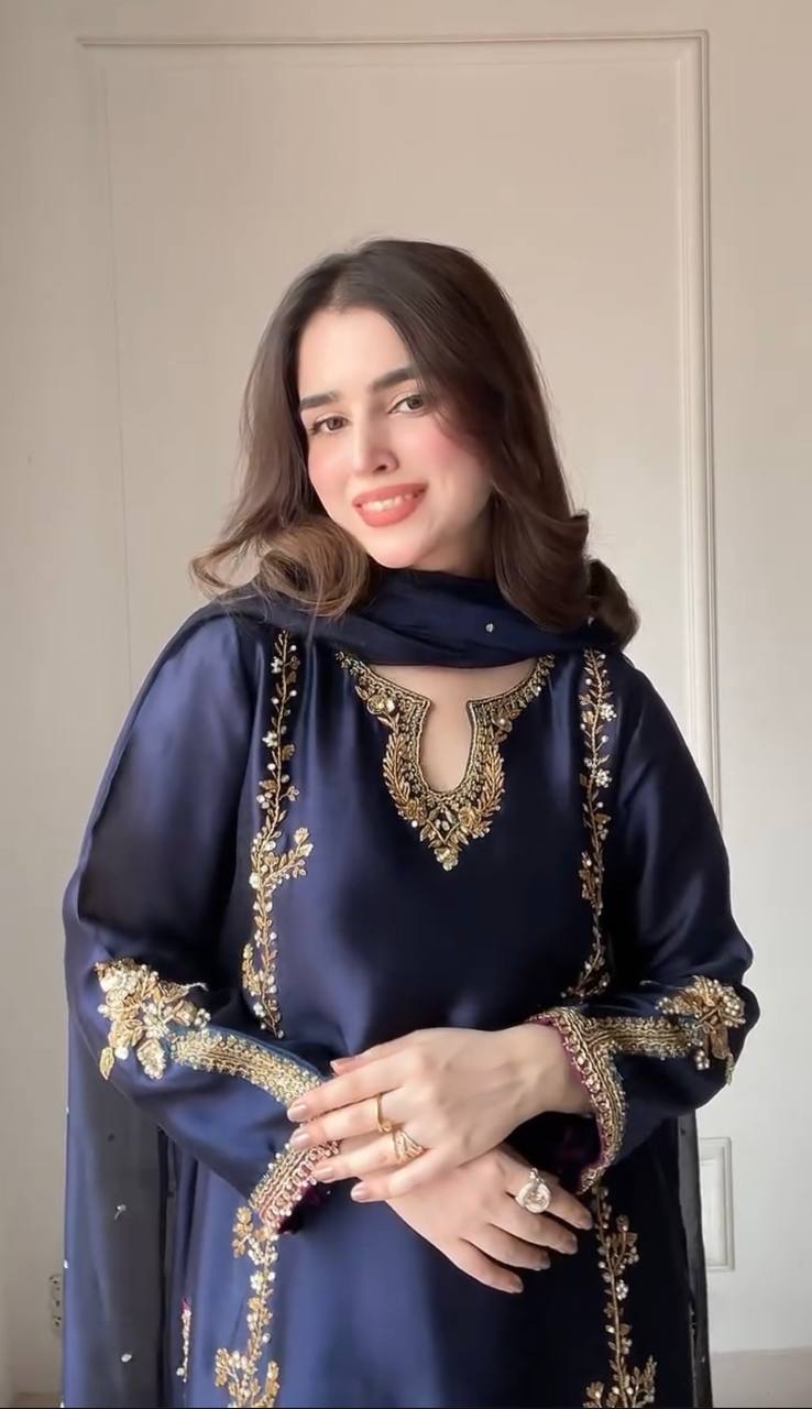 Elevate Your Ethnic Charm with This Premium Crepe Silk Top and Farshi Salwar Ensemble