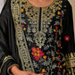 Premium Black Chinnon Silk Ensemble with Intricate 5mm Sequin Work and Elegant Dupatta