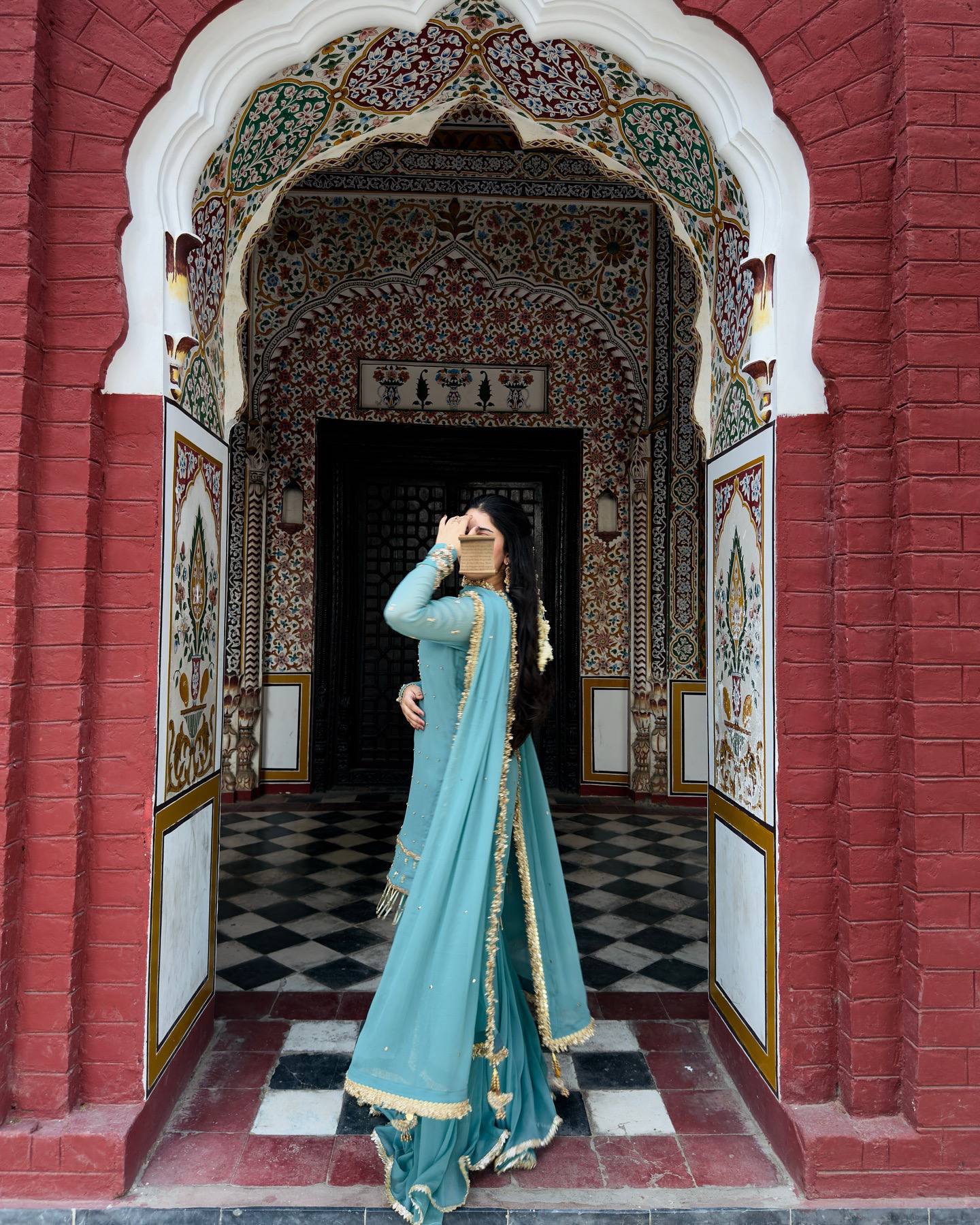 Premium Designer Blue Party Wear Set in Heavy Fox Georgette with Intricate Embroidery and Moti Work