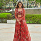 Elegant Heavy Faux Georgette Indo-Western Koti Palazzo & Blouse Set with Beautiful Floral Digital Print and Intricate 5mm Sequin Embroidery
