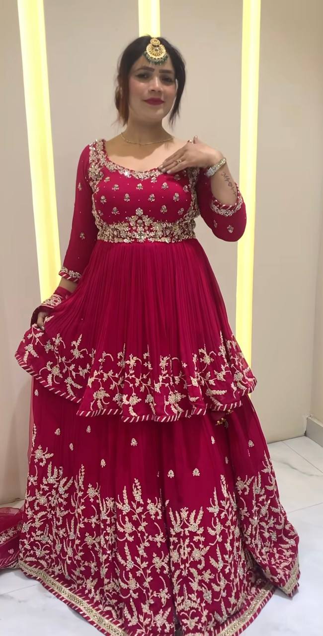 Lehenga Set in Heavy Faux Georgette with Embroidery Sequin Detailing