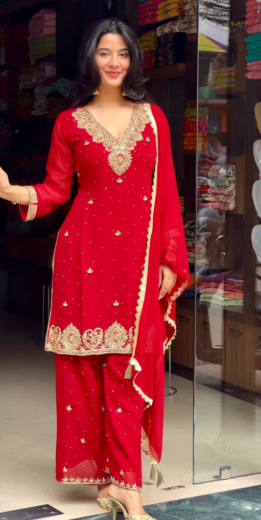 Stunning Party Wear Collection in Heavy Faux Georgette with Hand Embroidery