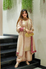 Elegant Chinon Silk Party Wear Outfit with Embroidered Top and Coordinated Bottom