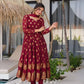 Premium Designer Heavy Faux Georgette Gown & Pant Set with Beautiful Embroidery Work and Graceful Full Sleeves