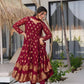 Premium Designer Heavy Faux Georgette Gown & Pant Set with Beautiful Embroidery Work and Graceful Full Sleeves