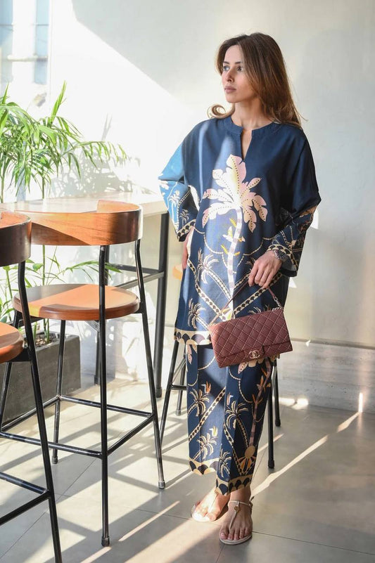 Designer Pure Slab Cotton Co-Ord Set Featuring Elegant Digital Print Work