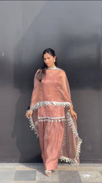 Designer Pink Frendy Silk Set with Stone Hand Embroidery and Real Mirror Lace Border