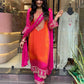 Elegant Party Wear Chinon Silk Top with Embroidered Palazzo and Dupatta