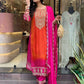 Elegant Party Wear Chinon Silk Top with Embroidered Palazzo and Dupatta