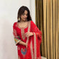 Exclusive Party Wear Crepe Silk Outfit with 5mm Sequence Embroidery and Fancy Lace Dupatta