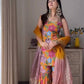 Elegant Pure Chinon Silk Sharara Ensemble with Digital Print and Stone Hand Embroidery