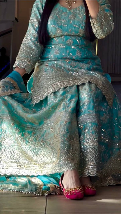 Amaya-MF Heavy Fandy Crushi Silk sharara plazzo set