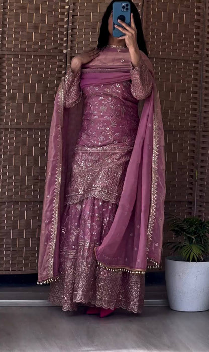 Amaya-MF Heavy Fandy Crushi Silk sharara plazzo set