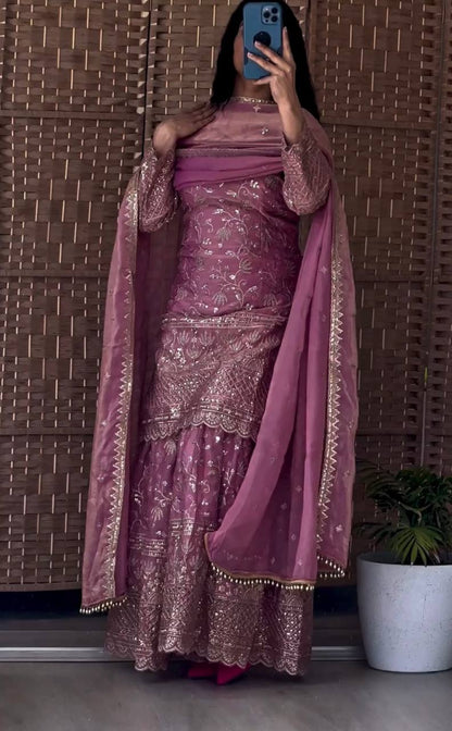 Amaya-MF Heavy Fandy Crushi Silk sharara plazzo set