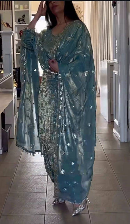 Kunjal-ND Heavy Fandy Crushi Silk Top & Dhoti salwar