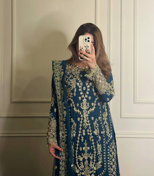 Designer Look Heavy Party Wear Set with Intricate 5mm Sequin Embroidery