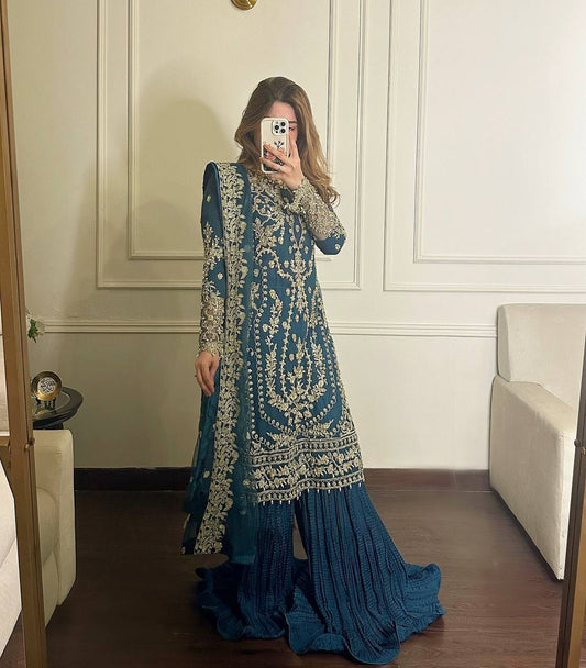 Designer Look Heavy Party Wear Set with Intricate 5mm Sequin Embroidery