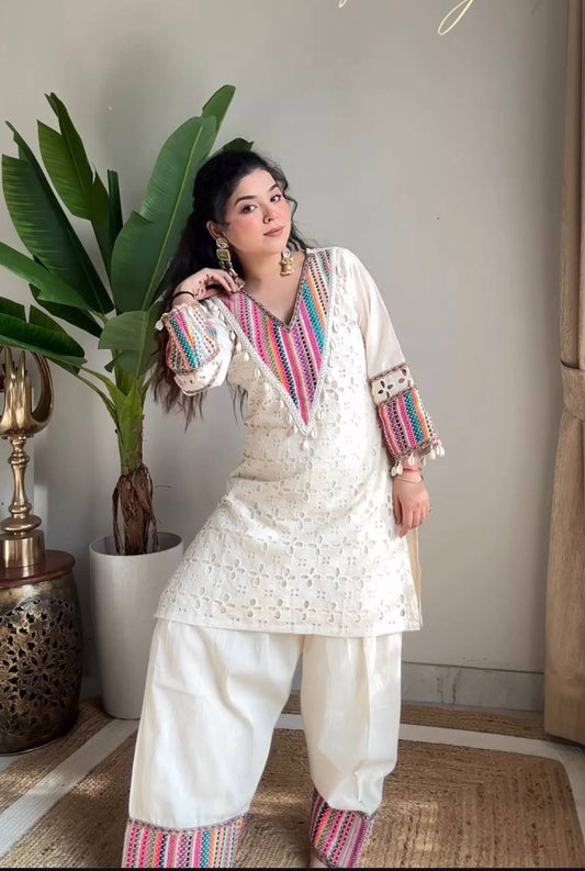 Hani-SR Pure Khadi Cottan Designer Co-ord Set