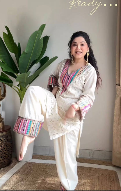 Hani-SR Pure Khadi Cottan Designer Co-ord Set