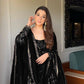 Embroidered Full Sleeve Gown Set with Coordinated Lehenga in Party Wear Style