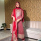Elegant Heavy Fox Georgette Embroidered Top with Micro Cotton Palazzo and Dupatta