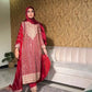 Elegant Heavy Fox Georgette Embroidered Top with Micro Cotton Palazzo and Dupatta