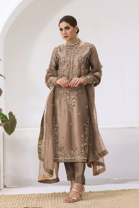 New Pakistani Designer Collection in Jimmy Choo Silk with Embroidery and Sequence Work