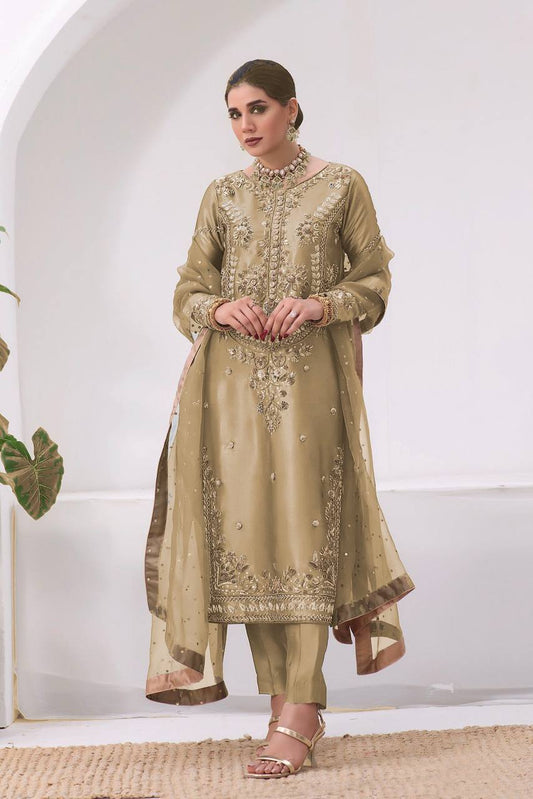 New Pakistani Designer Collection in Jimmy Choo Silk with Embroidery and Sequence Work