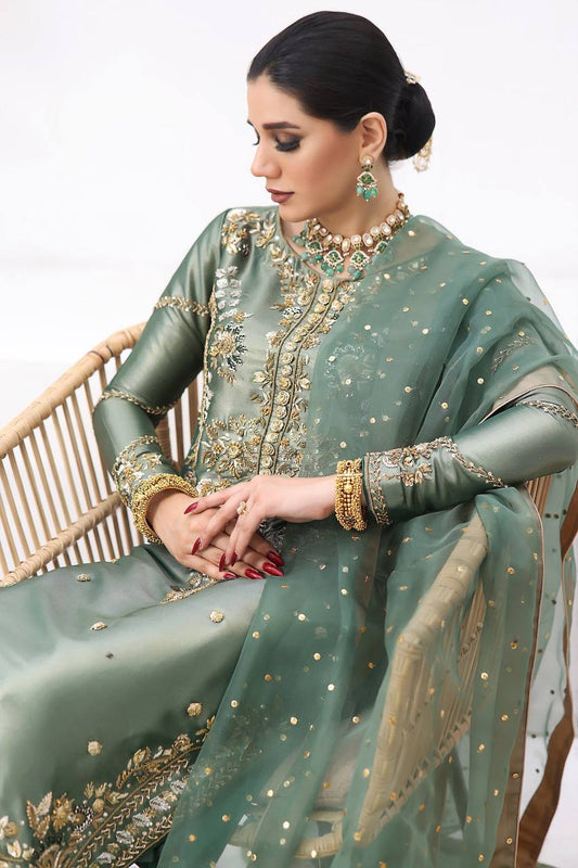 New Pakistani Designer Collection in Jimmy Choo Silk with Embroidery and Sequence Work