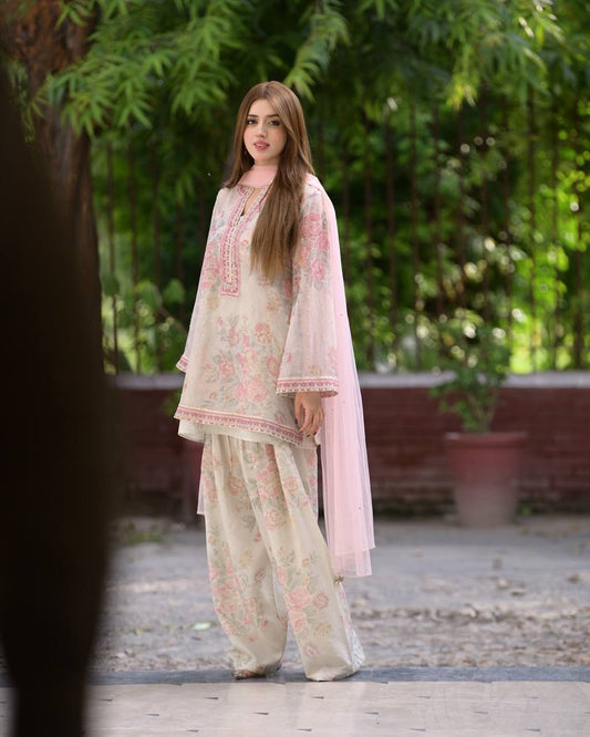 Designer Party Wear Pure Chiffon Georgette Top and Farshi Palazzo Set with Dupatta