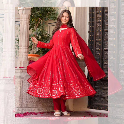 Sujata-TD  Faux Georgette Anarkali Suit with Dupatta